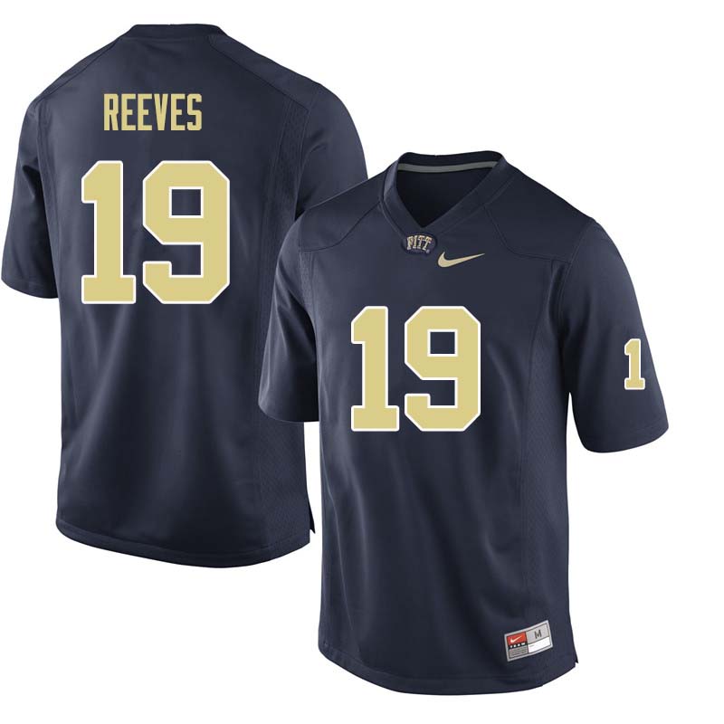 Men #19 Charles Reeves Pittsburgh Panthers College Football Jerseys Sale-Navy